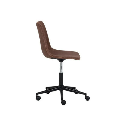 Cal Leather Armless Office Chair-Office Chairs-SUNPAN-LOOMLAN