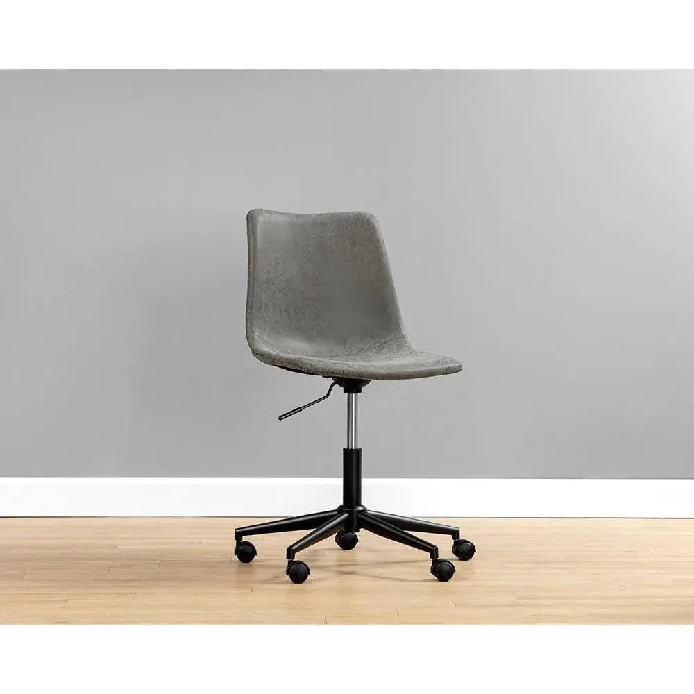 Cal Leather Armless Office Chair-Office Chairs-SUNPAN-LOOMLAN