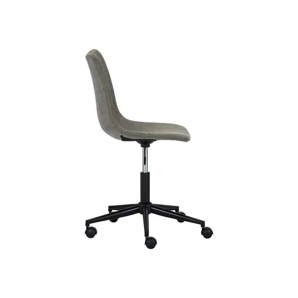 Cal Leather Armless Office Chair-Office Chairs-SUNPAN-LOOMLAN
