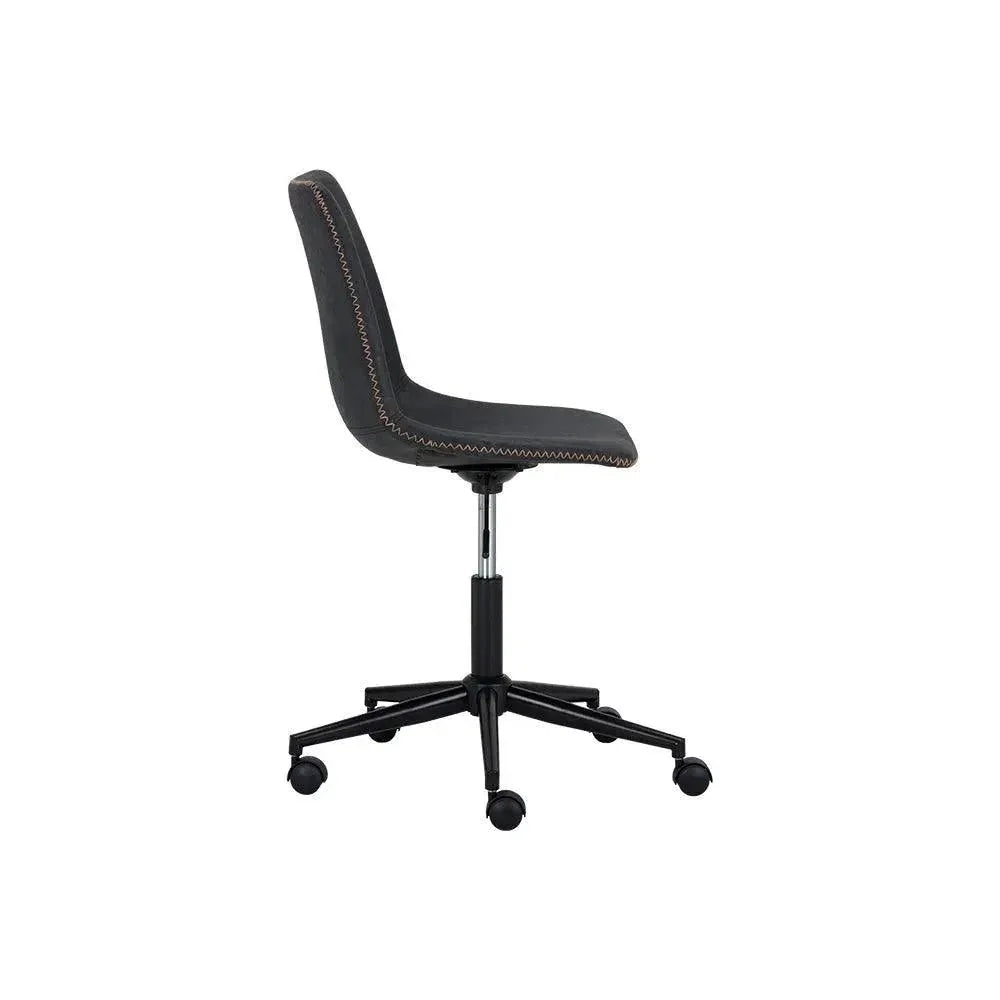 Cal Leather Armless Office Chair-Office Chairs-SUNPAN-LOOMLAN