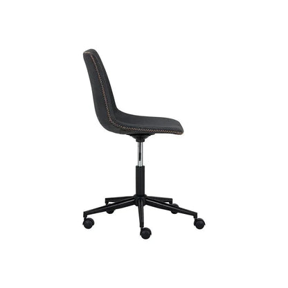 Cal Leather Armless Office Chair-Office Chairs-SUNPAN-LOOMLAN