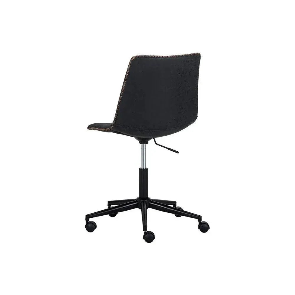 Cal Leather Armless Office Chair-Office Chairs-SUNPAN-LOOMLAN