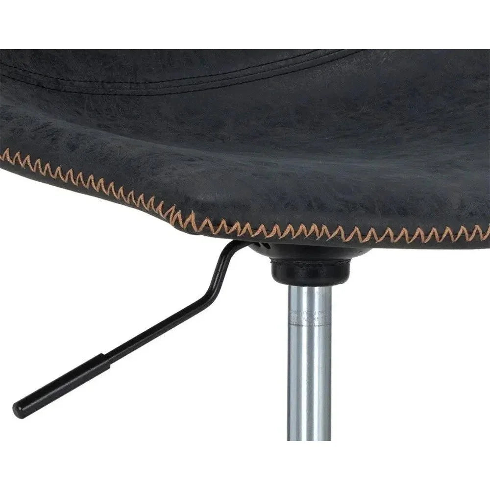 Cal Leather Armless Office Chair-Office Chairs-SUNPAN-LOOMLAN