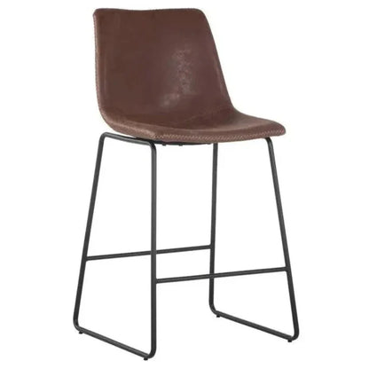 Cal Leather Counter Stool 2PC - LOOMLAN - SUNPAN - Counter Stools