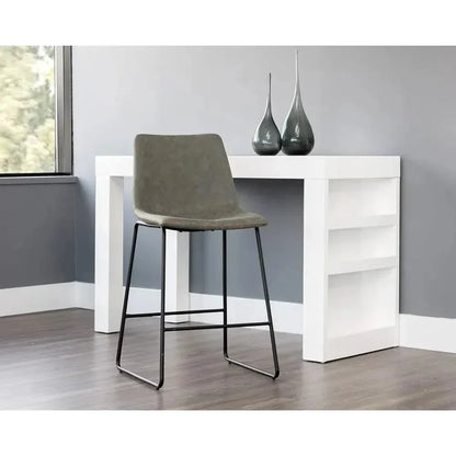 Cal Leather Counter Stool 2PC - LOOMLAN - SUNPAN - Counter Stools