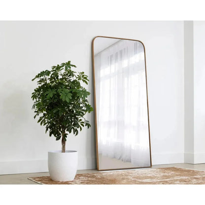 Calabasas Iron Framed Floor Mirror-Floor Mirrors-SUNPAN-LOOMLAN