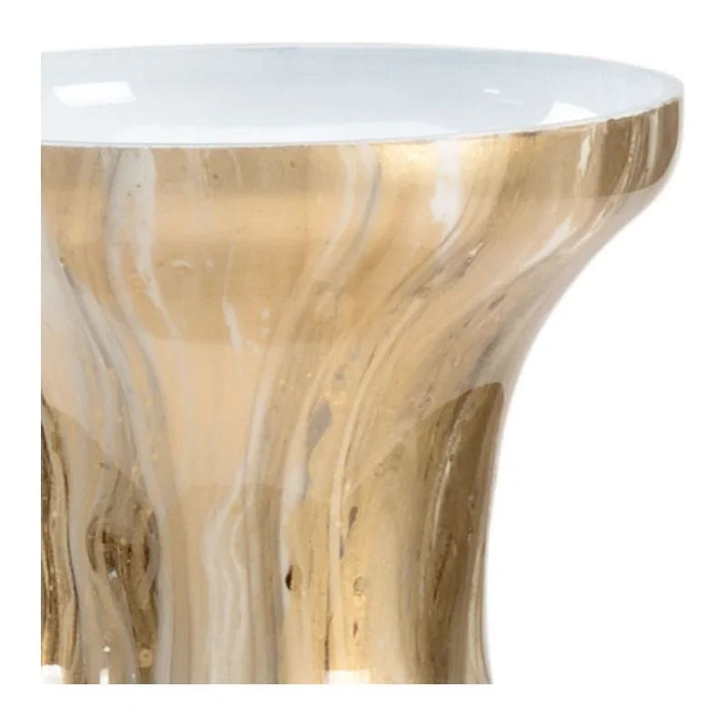 Calacatta Gold Marbled Patterned Glass Vase - LOOMLAN - Wildwood - Vases & Jars