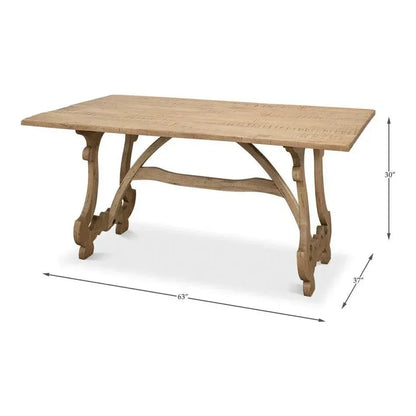 Calambac Driftwood Dining Table Seats 6-Dining Tables-Sarreid-LOOMLAN