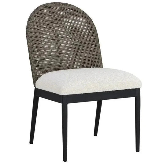 Calandri Fabric Outdoor Dining Chair 2PC-Outdoor Dining Chairs-SUNPAN-Black-Louis Cream-LOOMLAN