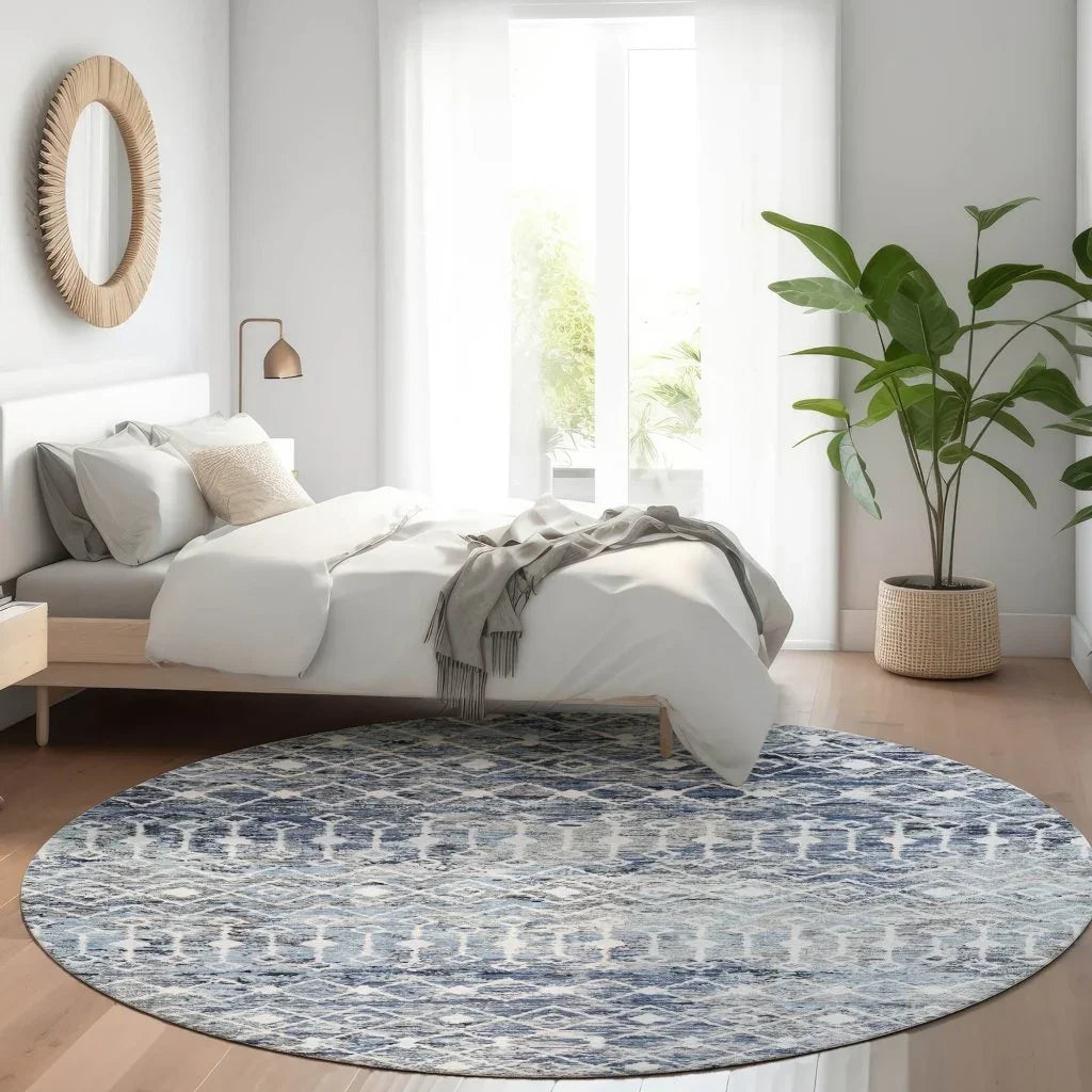 Calandria Blue Washable Indoor - Outdoor Rug - LOOMLAN - LOOMLAN Rugs - Outdoor Rugs