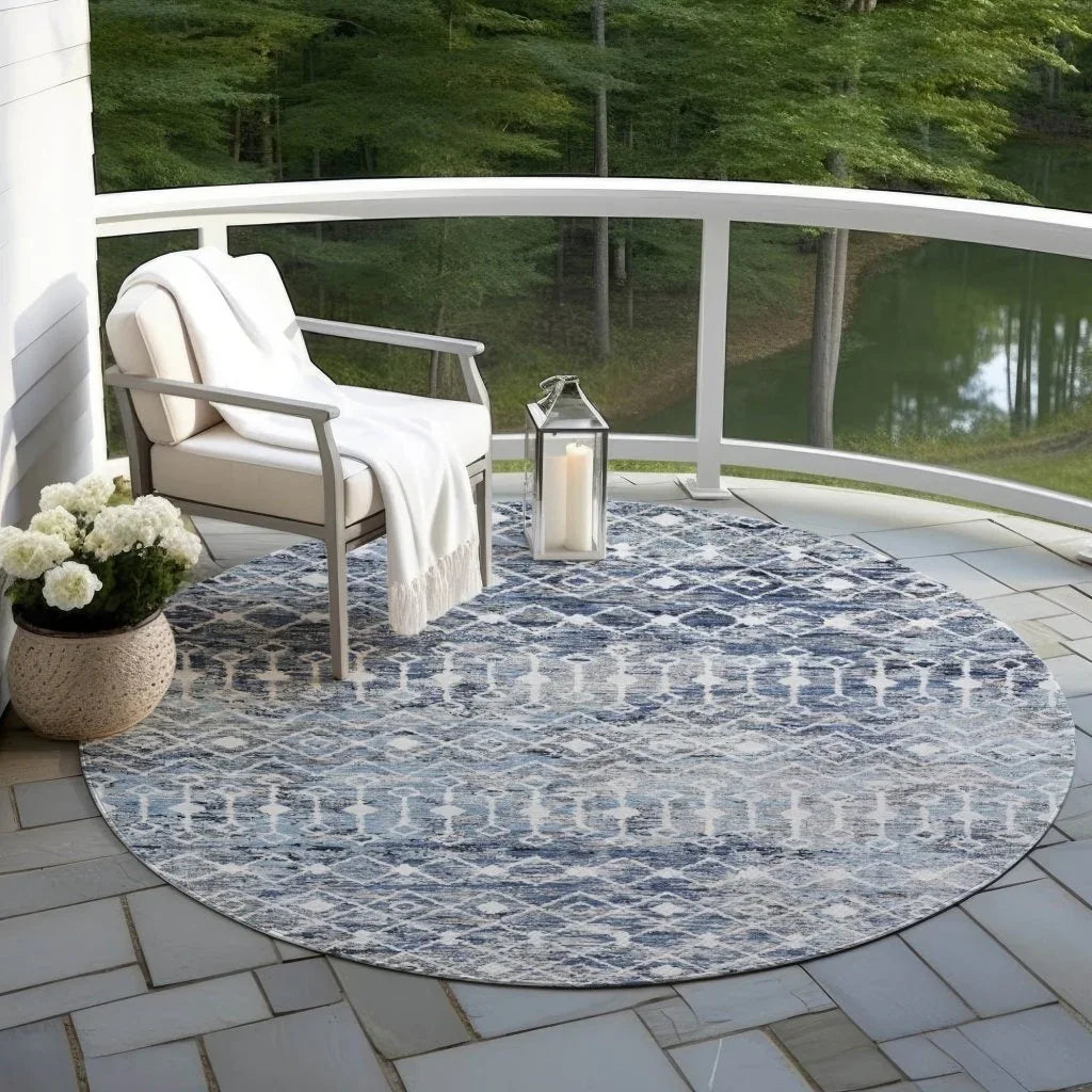Calandria Blue Washable Indoor - Outdoor Rug - LOOMLAN - LOOMLAN Rugs - Outdoor Rugs