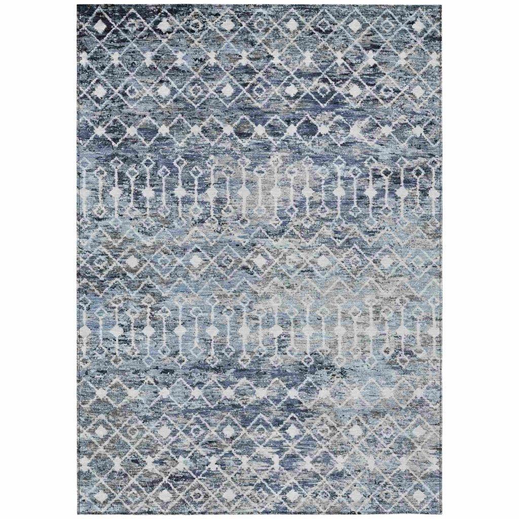 Calandria Blue Washable Indoor - Outdoor Rug - LOOMLAN - LOOMLAN Rugs - Outdoor Rugs