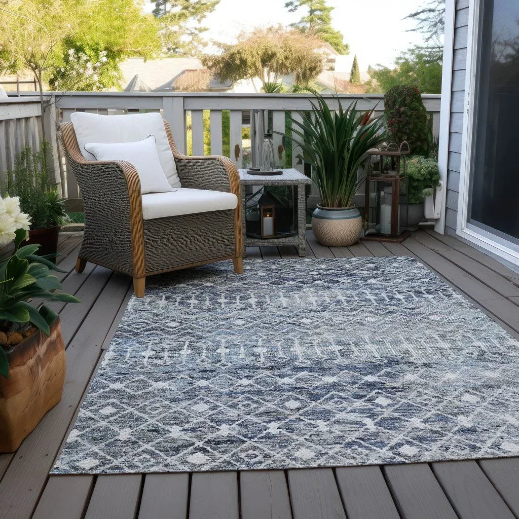Calandria Blue Washable Indoor - Outdoor Rug - LOOMLAN - LOOMLAN Rugs - Outdoor Rugs