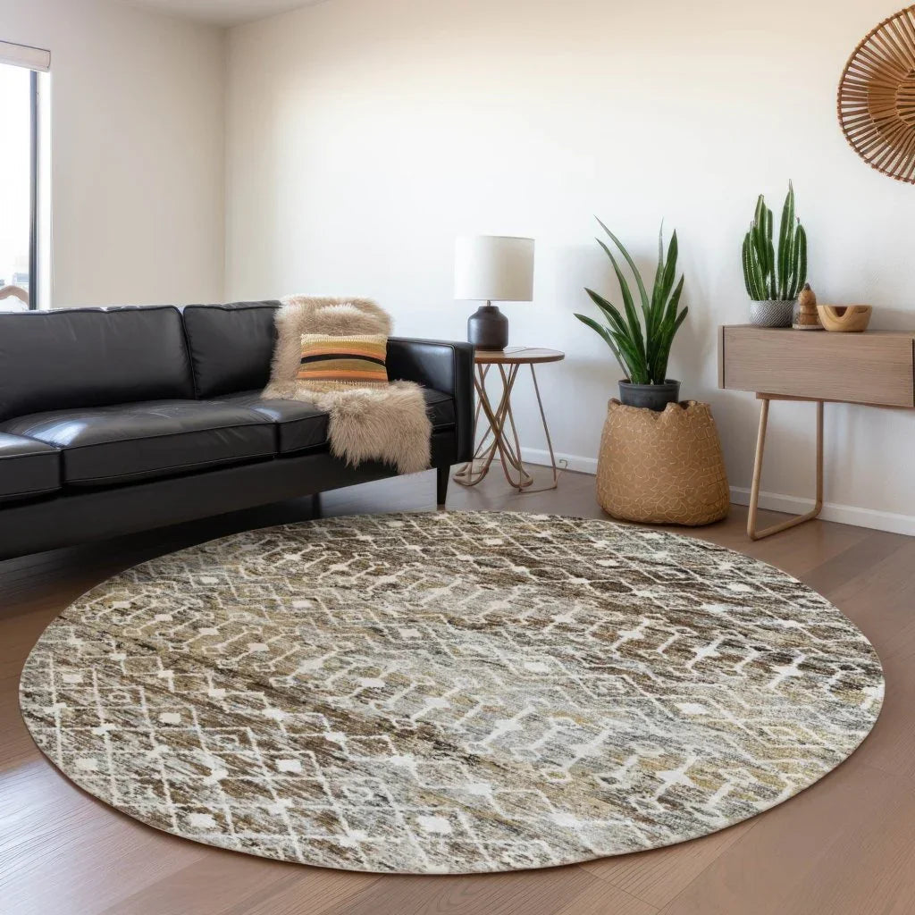 Calandria Brown Washable Indoor - Outdoor Rug - LOOMLAN - LOOMLAN Rugs - Outdoor Rugs