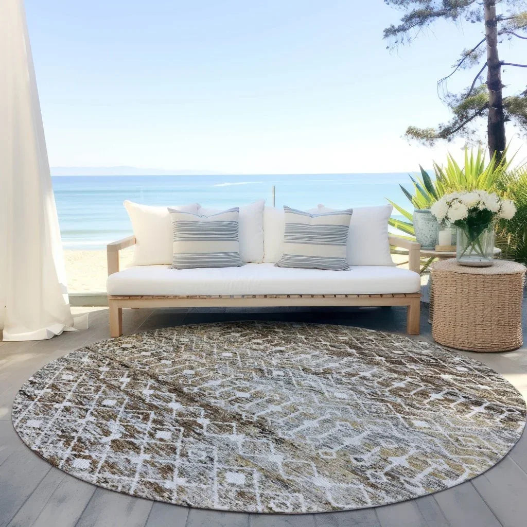 Calandria Brown Washable Indoor - Outdoor Rug - LOOMLAN - LOOMLAN Rugs - Outdoor Rugs
