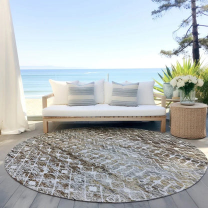 Calandria Brown Washable Indoor - Outdoor Rug - LOOMLAN - LOOMLAN Rugs - Outdoor Rugs