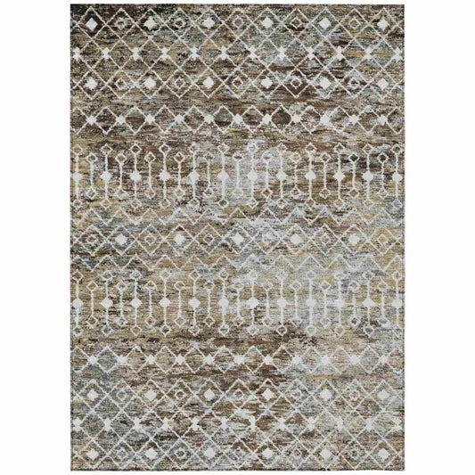 Calandria Brown Washable Indoor - Outdoor Rug - LOOMLAN - LOOMLAN Rugs - Outdoor Rugs