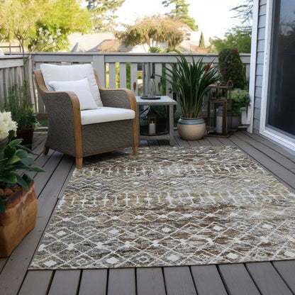 Calandria Brown Washable Indoor - Outdoor Rug - LOOMLAN - LOOMLAN Rugs - Outdoor Rugs