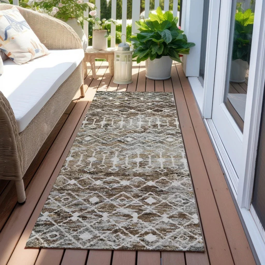 Calandria Brown Washable Indoor - Outdoor Rug - LOOMLAN - LOOMLAN Rugs - Outdoor Rugs