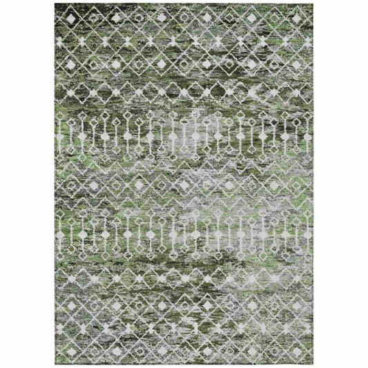 Calandria Green Washable Indoor - Outdoor Rug - LOOMLAN - LOOMLAN Rugs - Outdoor Rugs