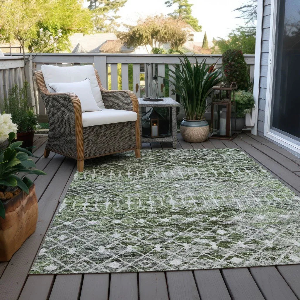 Calandria Green Washable Indoor - Outdoor Rug - LOOMLAN - LOOMLAN Rugs - Outdoor Rugs