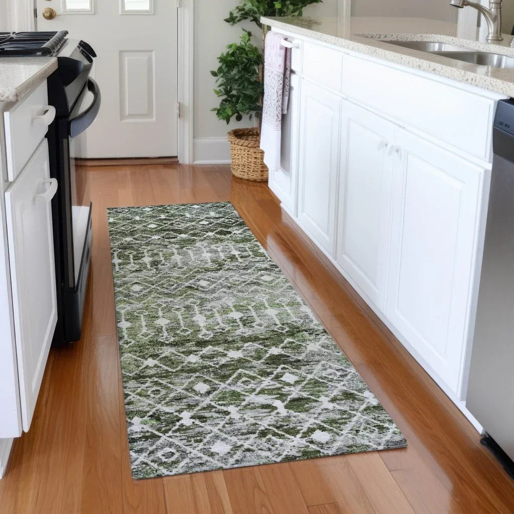 Calandria Green Washable Indoor - Outdoor Rug - LOOMLAN - LOOMLAN Rugs - Outdoor Rugs