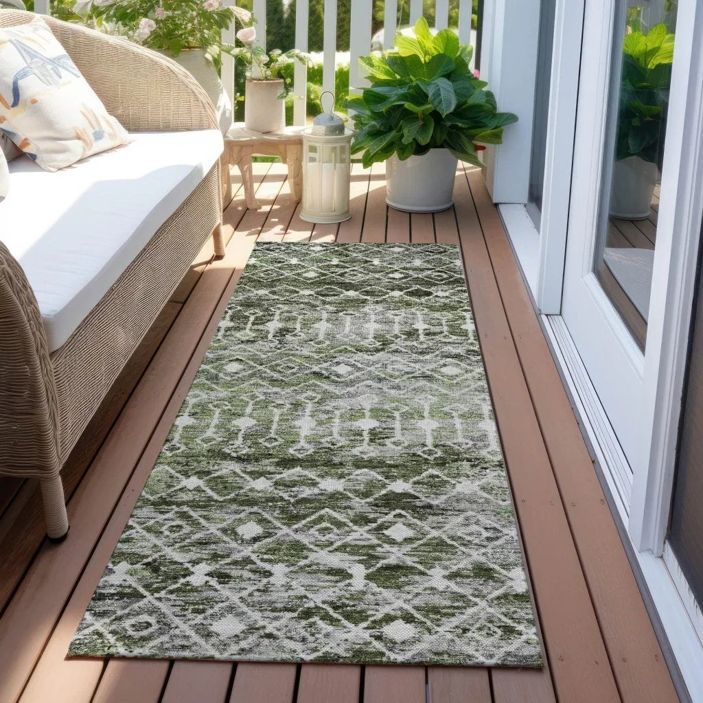 Calandria Green Washable Indoor - Outdoor Rug - LOOMLAN - LOOMLAN Rugs - Outdoor Rugs