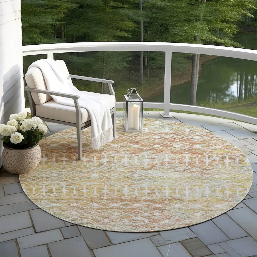 Calandria Orange Washable Indoor - Outdoor Rug - LOOMLAN - LOOMLAN Rugs - Outdoor Rugs