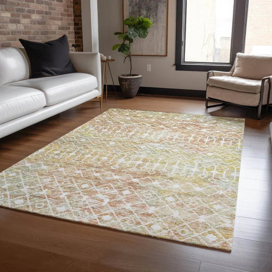 Calandria Orange Washable Indoor - Outdoor Rug - LOOMLAN - LOOMLAN Rugs - Outdoor Rugs