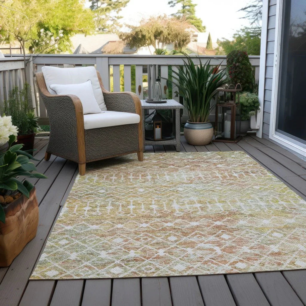 Calandria Orange Washable Indoor - Outdoor Rug - LOOMLAN - LOOMLAN Rugs - Outdoor Rugs