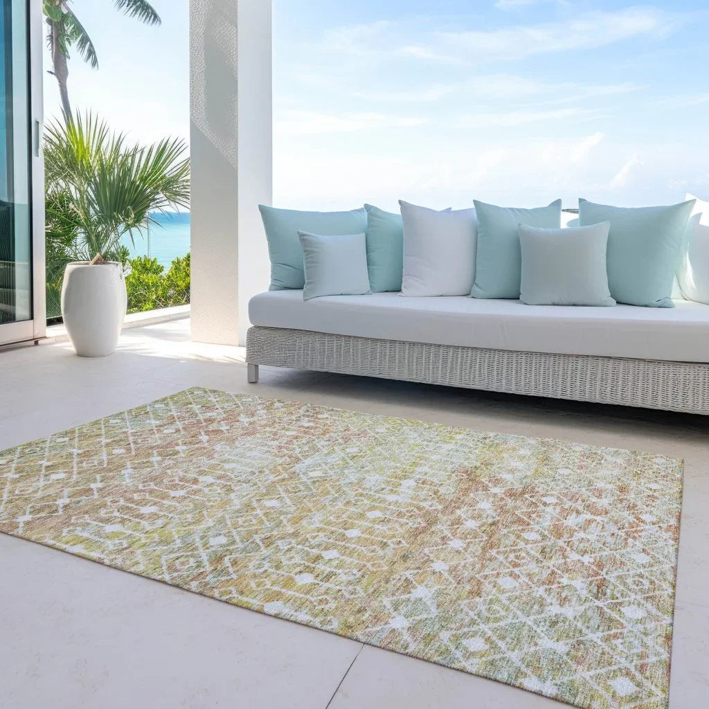 Calandria Orange Washable Indoor - Outdoor Rug - LOOMLAN - LOOMLAN Rugs - Outdoor Rugs