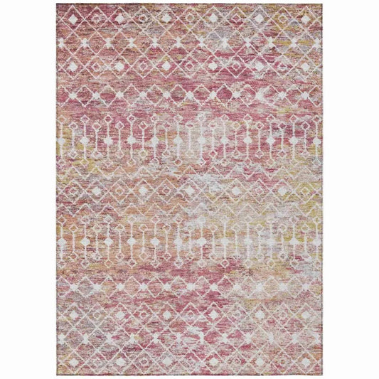 Calandria Pink Washable Indoor - Outdoor Rug - LOOMLAN - LOOMLAN Rugs - Outdoor Rugs