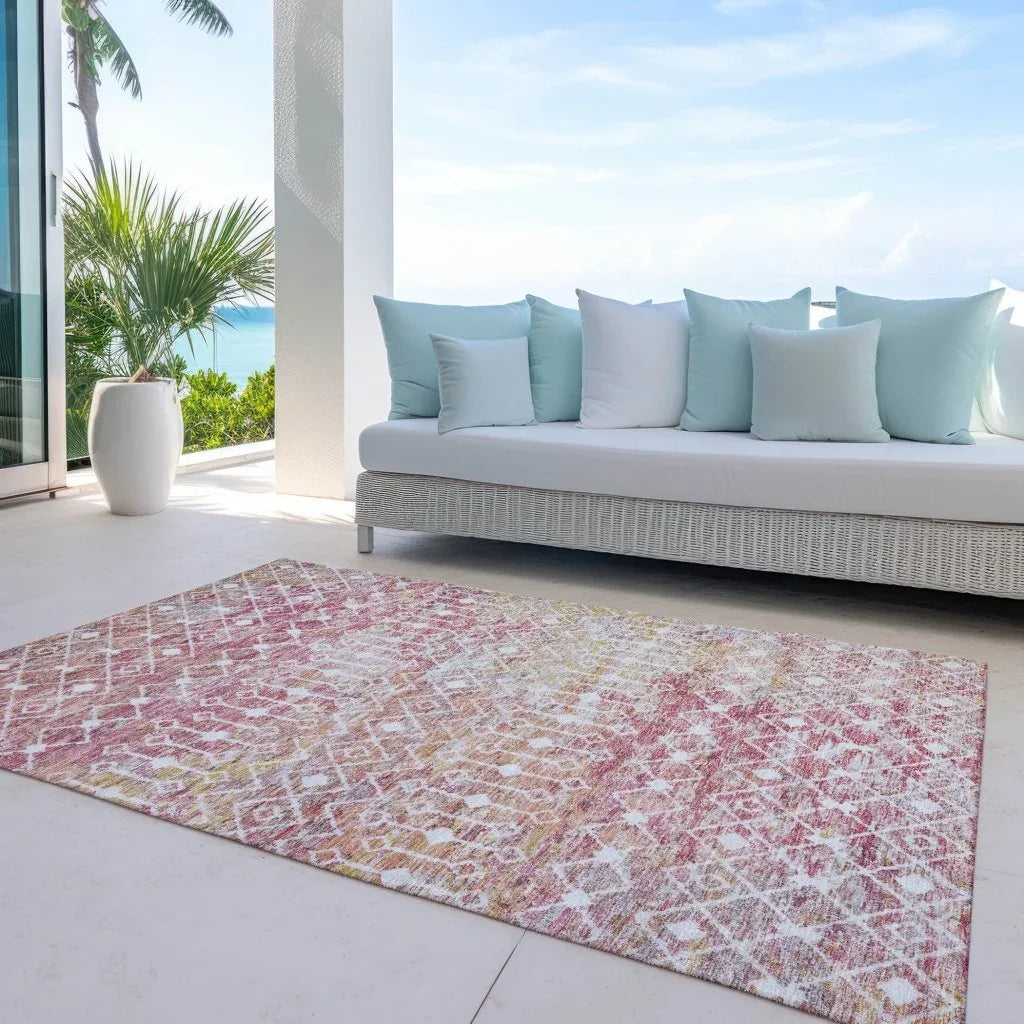 Calandria Pink Washable Indoor - Outdoor Rug - LOOMLAN - LOOMLAN Rugs - Outdoor Rugs