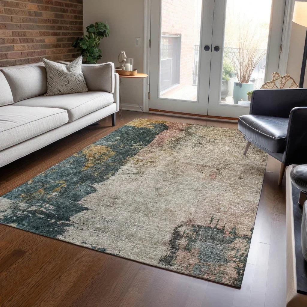 Califa Brown Washable Indoor - Outdoor Rug - LOOMLAN - LOOMLAN Rugs - Outdoor Rugs