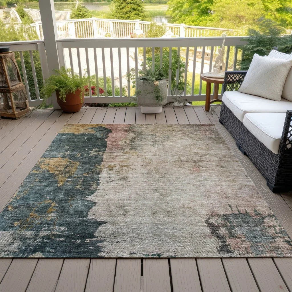 Califa Brown Washable Indoor - Outdoor Rug - LOOMLAN - LOOMLAN Rugs - Outdoor Rugs