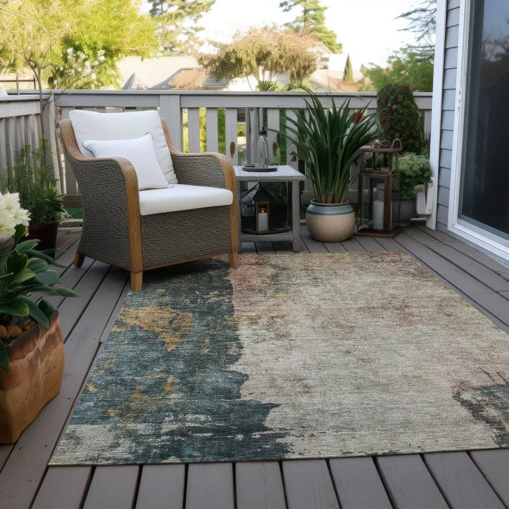 Califa Brown Washable Indoor - Outdoor Rug - LOOMLAN - LOOMLAN Rugs - Outdoor Rugs