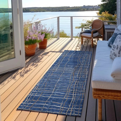 Calista Blue Washable Indoor-Outdoor Rug-Outdoor Rugs-LOOMLAN Rugs-LOOMLAN