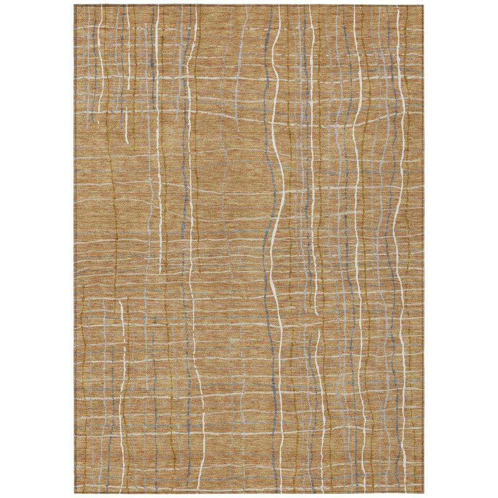 Calista Gold Washable Indoor-Outdoor Rug-Outdoor Rugs-LOOMLAN Rugs-2'6" x 3'10"-LOOMLAN