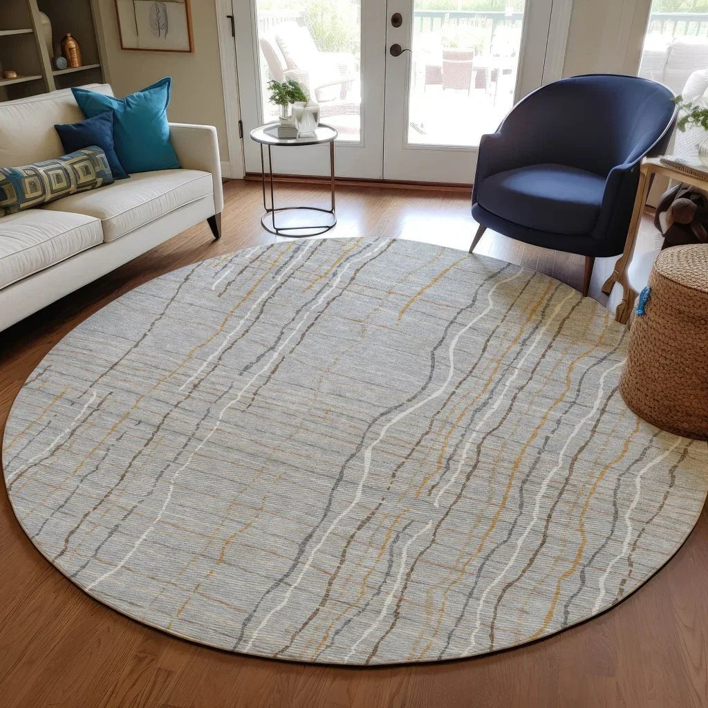 Calista Gray Washable Indoor-Outdoor Rug-Outdoor Rugs-LOOMLAN Rugs-LOOMLAN