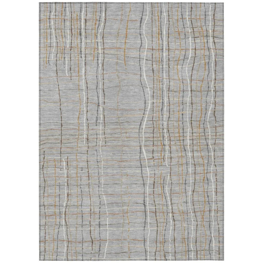 Calista Gray Washable Indoor-Outdoor Rug-Outdoor Rugs-LOOMLAN Rugs-2'6" x 3'10"-LOOMLAN