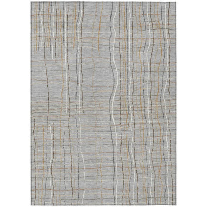 Calista Gray Washable Indoor-Outdoor Rug-Outdoor Rugs-LOOMLAN Rugs-2'6" x 3'10"-LOOMLAN