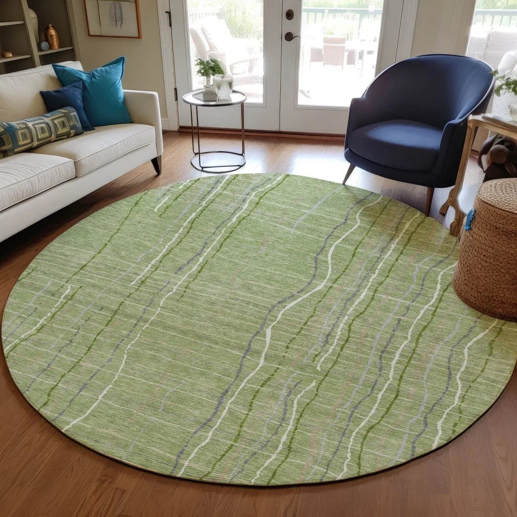 Calista Green Washable Indoor-Outdoor Rug-Outdoor Rugs-LOOMLAN Rugs-LOOMLAN