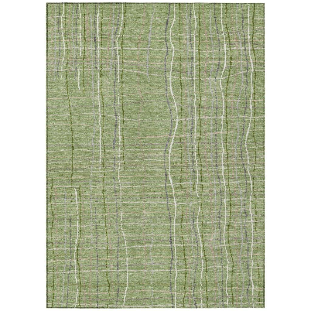 Calista Green Washable Indoor-Outdoor Rug-Outdoor Rugs-LOOMLAN Rugs-2'6" x 3'10"-LOOMLAN