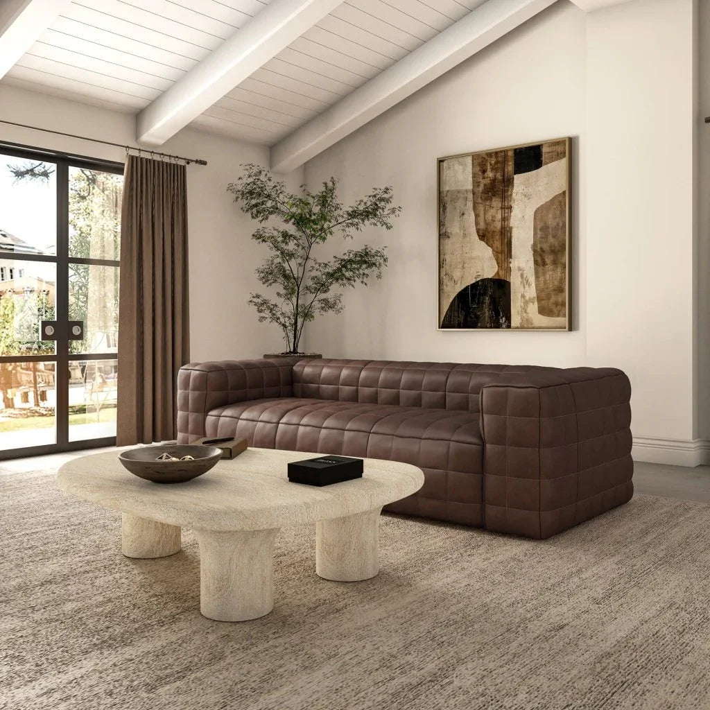 Callan Modern Aniline Leather Sofa - LOOMLAN - Moe's Home - Sofas & Loveseats