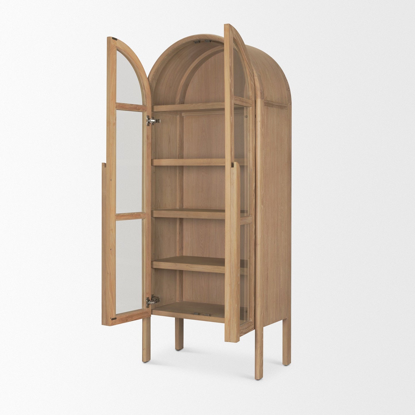 Callum Wooden Brown Arched Bookcase