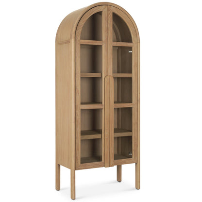 Callum Wooden Brown Arched Bookcase