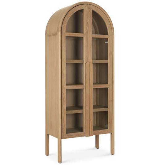 Callum Wooden Brown Arched Bookcase