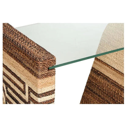 Calusa Curve Glass Top Console Table - LOOMLAN - Wildwood - Console Tables