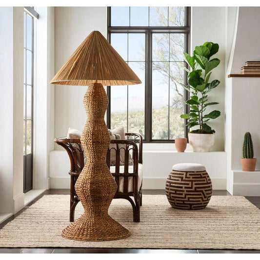 Calusa Maze Pattern Round Stool - LOOMLAN - Wildwood - Poufs and Stools