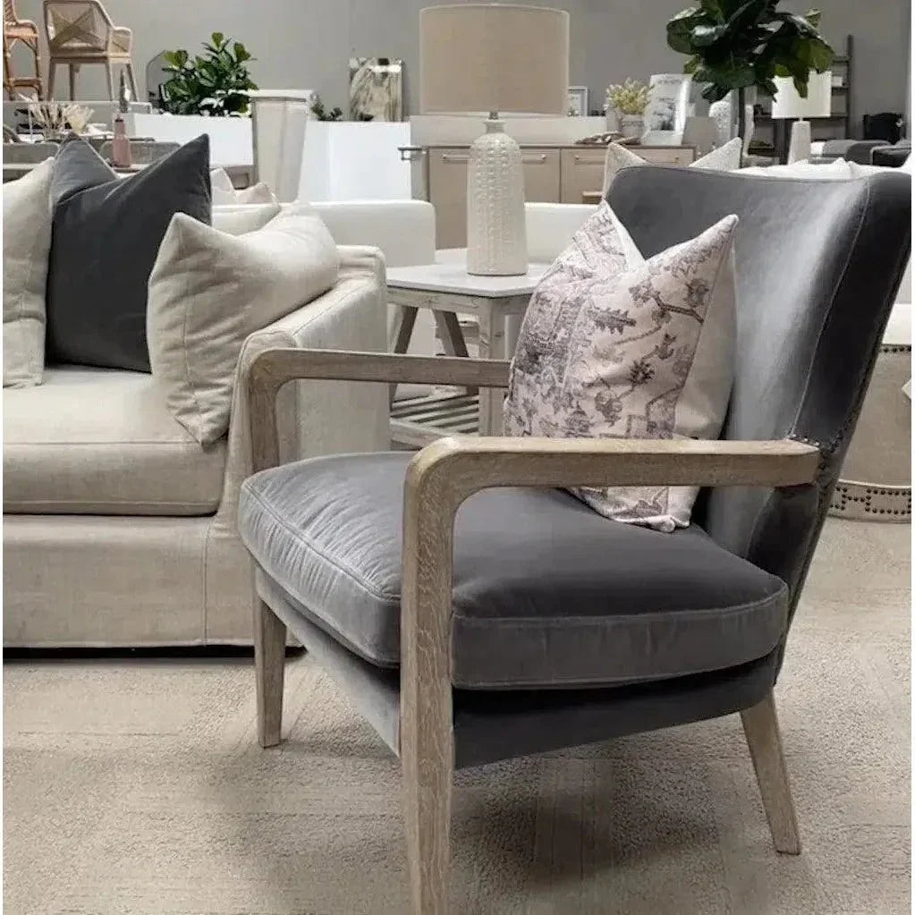 Calvin Club Chair Dark Grey Velvet - LOOMLAN - Essentials For Living - Accent Chairs